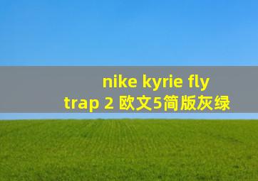 nike kyrie flytrap 2 欧文5简版灰绿